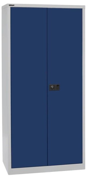 BISLEY Stahlschrank E782A04G505 lichtgrau, oxofordblau 4 Fachböden 91,4 x 40,0 x 195,0 cm, aufgebaut, 1 St.