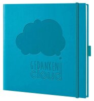 Lediberg Notizbuch Gedanken Cloud quadratisch kariert, türkis Hardcover 240 Seiten, 1 St.