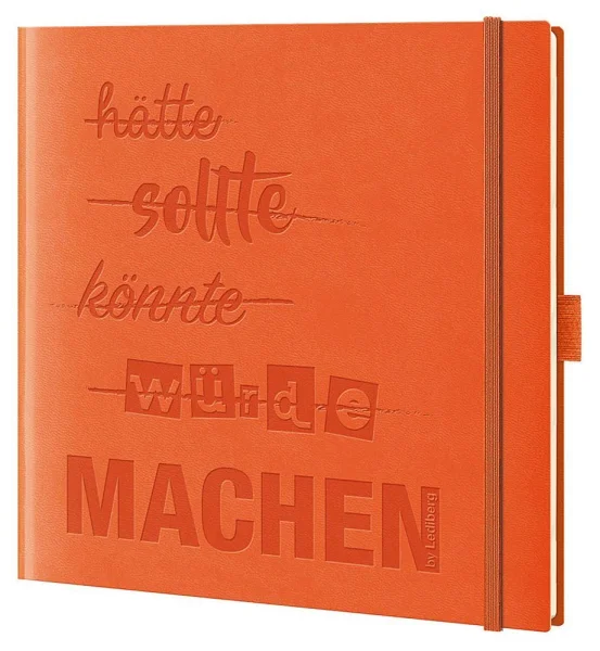 Lediberg Notizbuch MACHEN quadratisch kariert, orange...