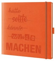 Lediberg Notizbuch MACHEN quadratisch kariert, orange...