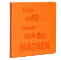Lediberg Notizbuch MACHEN quadratisch kariert, orange Hardcover 240 Seiten, 1 St.