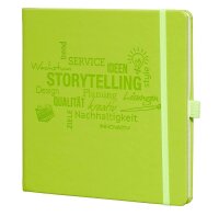 Lediberg Notizbuch Storytelling quadratisch kariert, lemongreen Hardcover 240 Seiten, 1 St.