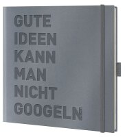 Lediberg Notizbuch gute Ideen quadratisch kariert, silbergrau Hardcover 240 Seiten, 1 St.