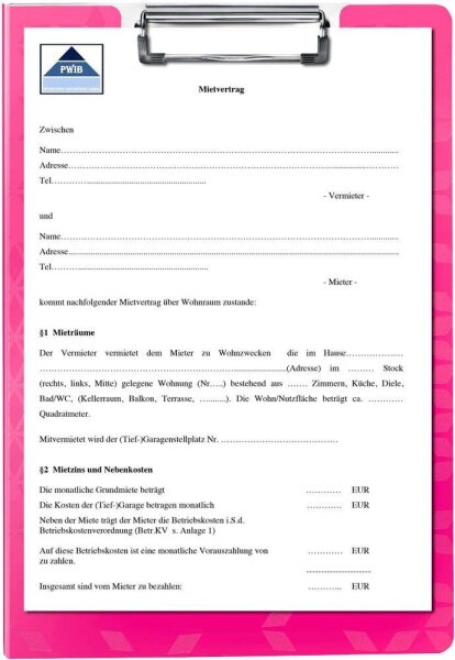 LEITZ Klemmbrettmappe WOW 4199 DIN A4 pink Kunststoff, 1 St.