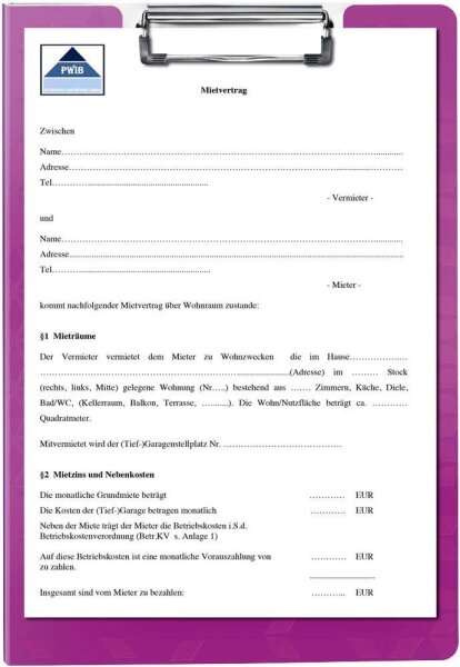 LEITZ Klemmbrettmappe WOW 4199 DIN A4 violett Kunststoff, 1 St.