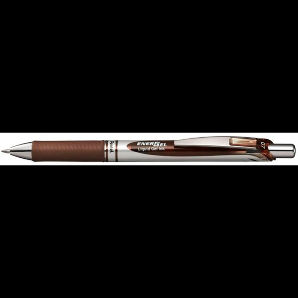 Pentel EnerGel BL77 Gelschreiber braun/silber 0,35 mm, Schreibfarbe: braun, 1 St.