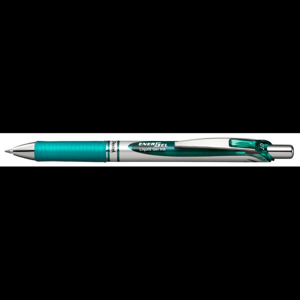 Pentel EnerGel BL77 Gelschreiber türkis/silber 0,35 mm, Schreibfarbe: grün, 1 St.