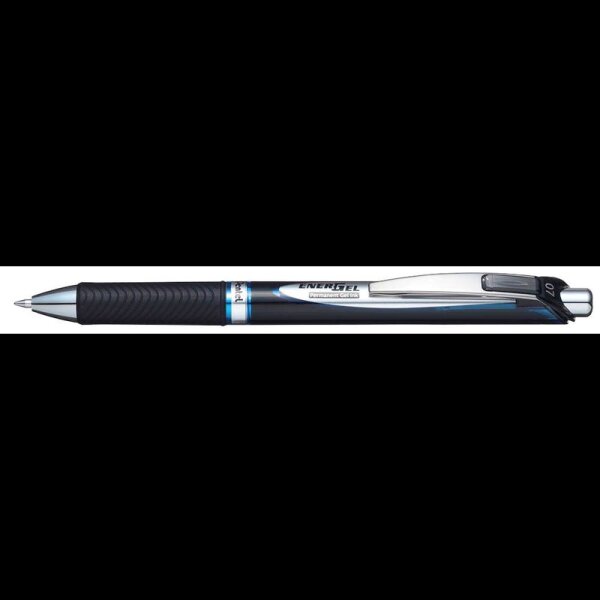 Pentel ENERGEL BLP77 Gelschreiber schwarz/silber 0,35 mm, Schreibfarbe: blau, 1 St.