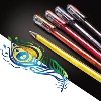 Pentel Hybrid Dual Metallic Gelschreiber 0,5 mm, Schreibfarbe: farbsortiert, 4 St.