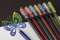 Pentel Hybrid Dual Metallic Gelschreiber 0,5 mm, Schreibfarbe: farbsortiert, 4 St.