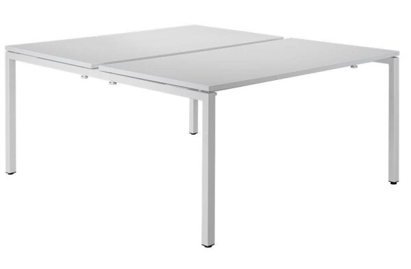 PAPERFLOW easyDesk Doppelschreibtisch weiß rechteckig, 4-Fuß-Gestell weiß 120,0 x 166,0 cm
