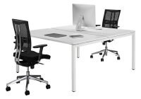 PAPERFLOW easyDesk Doppelschreibtisch weiß rechteckig, 4-Fuß-Gestell weiß 120,0 x 166,0 cm