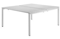 PAPERFLOW easyDesk Doppelschreibtisch weiß rechteckig, 4-Fuß-Gestell weiß 120,0 x 166,0 cm