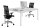 PAPERFLOW easyDesk Doppelschreibtisch weiß rechteckig, 4-Fuß-Gestell weiß 120,0 x 166,0 cm