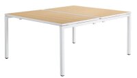 PAPERFLOW easyDesk Doppelschreibtisch buche rechteckig, 4-Fuß-Gestell weiß 160,0 x 166,0 cm