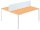 PAPERFLOW easyDesk Doppelschreibtisch buche rechteckig, 4-Fuß-Gestell weiß 160,0 x 166,0 cm