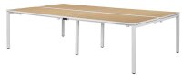 PAPERFLOW easyDesk Doppelschreibtisch buche rechteckig, 4-Fuß-Gestell weiß 240,0 x 166,0 cm