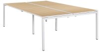 PAPERFLOW easyDesk Doppelschreibtisch buche rechteckig, 4-Fuß-Gestell weiß 240,0 x 166,0 cm