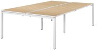 PAPERFLOW easyDesk Doppelschreibtisch buche rechteckig, 4-Fuß-Gestell weiß 240,0 x 166,0 cm