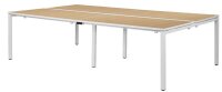 PAPERFLOW easyDesk Doppelschreibtisch buche rechteckig, 4-Fuß-Gestell weiß 320,0 x 166,0 cm