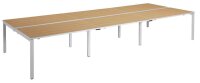 PAPERFLOW easyDesk Doppelschreibtisch buche rechteckig, 4-Fuß-Gestell weiß 480,0 x 166,0 cm
