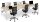 PAPERFLOW easyDesk Doppelschreibtisch buche rechteckig, 4-Fuß-Gestell weiß 480,0 x 166,0 cm