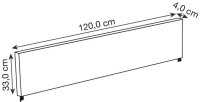 PAPERFLOW Tischtrennwand, schwarz 120,0 x 33,0 cm, 1 St.