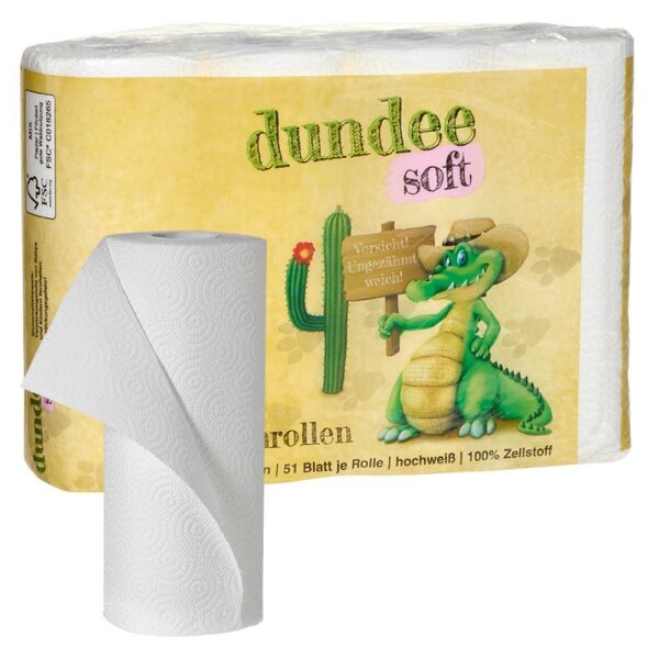 dundee Küchenrollen 3-lagig, 4 Rollen