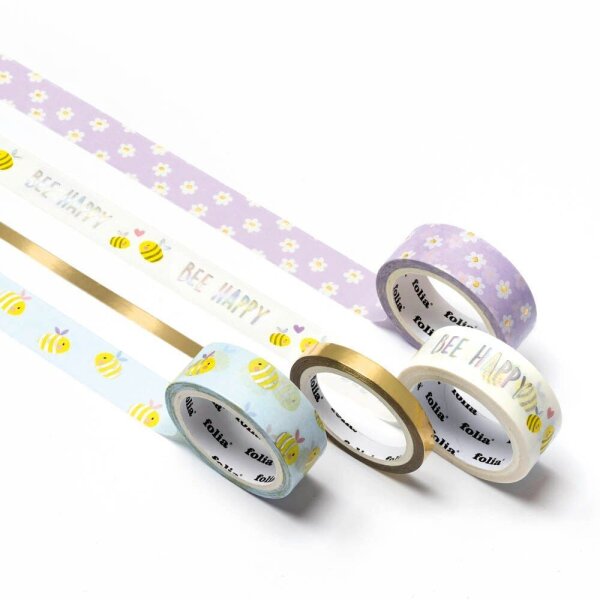 folia BEE Deko-Klebeband matt 15,0/5,0 mm x 5,0 m 4 Rollen  ( 26452 )