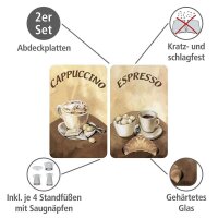 WENKO Herdabdeckplatten Kaffee braun, 2 St.