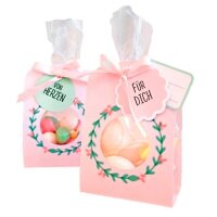 folia Geschenktüten Set Floral rosa 11,5 x 19,0 cm,...
