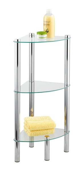WENKO Badregal Yago silber 30,0 x 30,0 x 74,0 cm