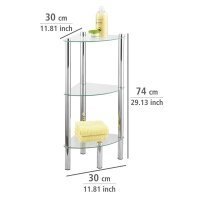 WENKO Badregal Yago silber 30,0 x 30,0 x 74,0 cm