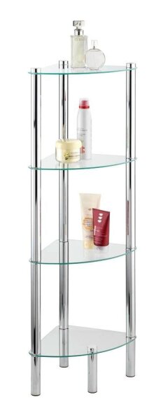 WENKO Badregal Yago silber 30,0 x 30,0 x 104,0 cm
