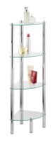 WENKO Badregal Yago silber 30,0 x 30,0 x 104,0 cm