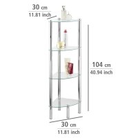 WENKO Badregal Yago silber 30,0 x 30,0 x 104,0 cm