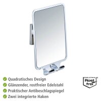 WENKO Wand-Kosmetikspiegel Quadro silber