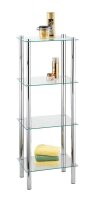 WENKO Badregal Yago silber 40,0 x 30,0 x 104,0 cm