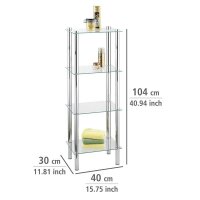 WENKO Badregal Yago silber 40,0 x 30,0 x 104,0 cm