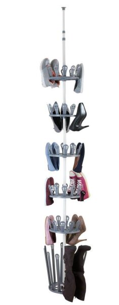 WENKO Teleskop-Schuhregal Achilles weiß, grau 30,0 x 30,0 x 100,0 - 300,0 cm, 1 St.