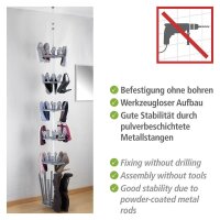 WENKO Teleskop-Schuhregal Achilles weiß, grau 30,0 x 30,0 x 100,0 - 300,0 cm, 1 St.