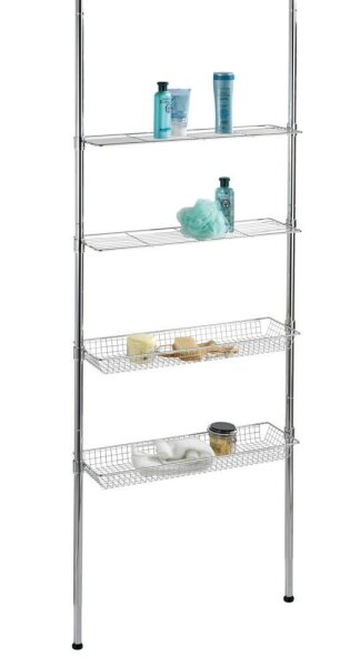 WENKO Teleskopregal Ellera silber 71,0 x 20,0 x 65,0 - 285,0 cm, 1 St.
