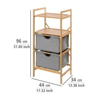 WENKO Beistellregal Bahari braun, grau 44,0 x 34,0 x 96,0 cm, 1 St.
