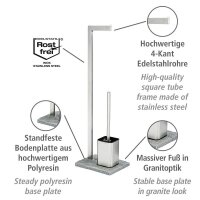 WENKO WC-Garnitur Granit grau Stein, 1 St.
