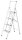 WENKO Stehleiter einseitig silber 4 Stufen, H: 144,0 cm