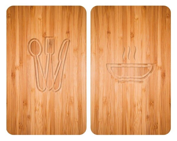 WENKO Herdabdeckplatten Lunch braun, 2 St.