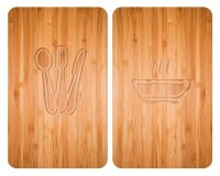 WENKO Herdabdeckplatten Lunch braun, 2 St.