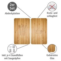 WENKO Herdabdeckplatten Lunch braun, 2 St.