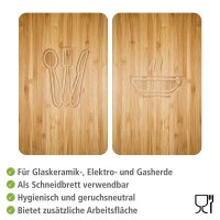 WENKO Herdabdeckplatten Lunch braun, 2 St.