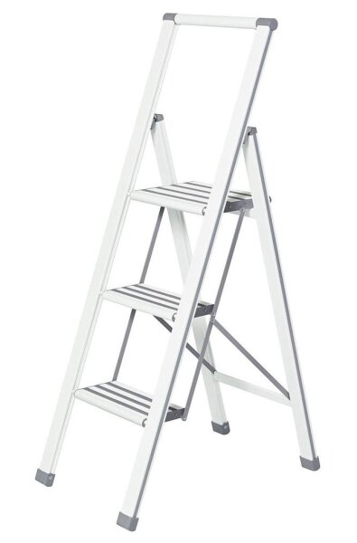 WENKO Klapptritt silber 3 Stufen, H: 119,0 cm